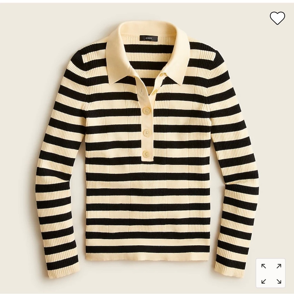 J.Crew Collared silk-blend sweater in stripe